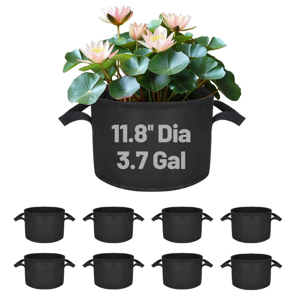 Aulock lily grow bag for pond in black nonwoven fabric, durable for long-term planting.