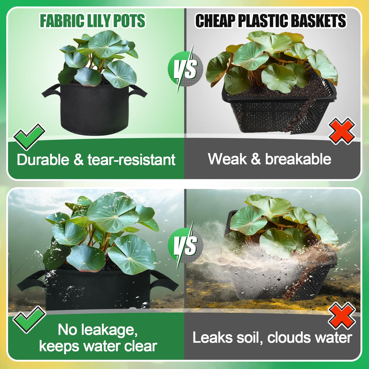 Aulock pond grow bag with handles, easy to place and move among lilies.