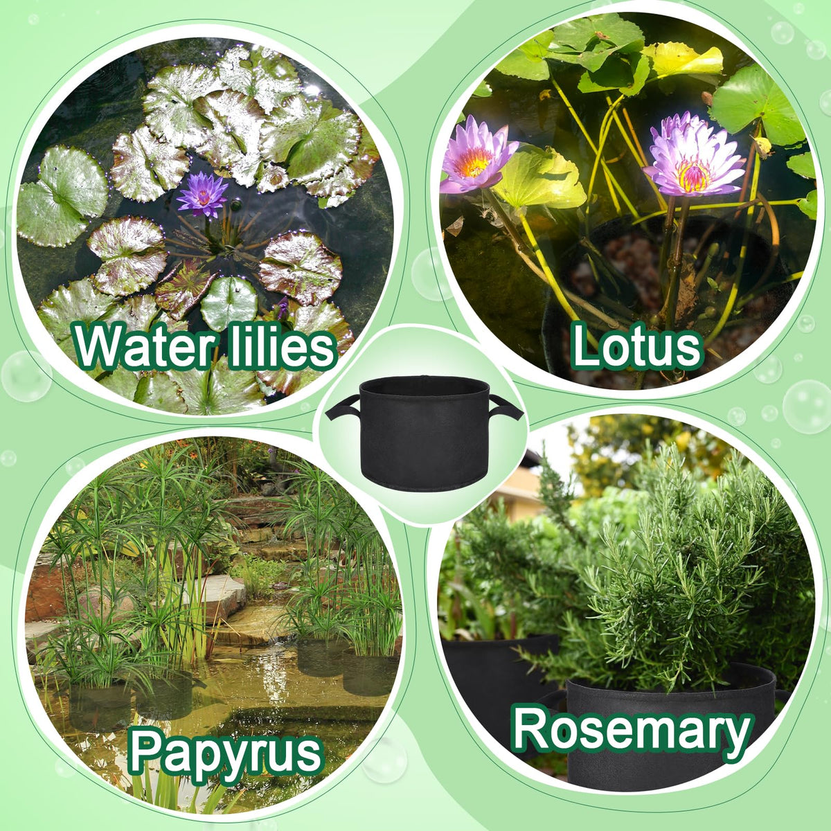 Aulock grow bag is safe and odorless for fish and pond life.