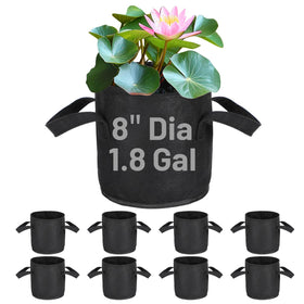 Aulock lily grow bags on pond demonstrate breathable, durable planters for water lilies.