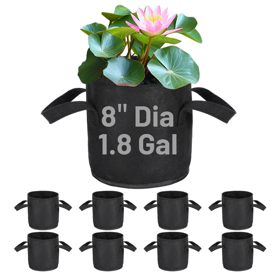 Aulock lily grow bags on pond demonstrate breathable, durable planters for water lilies.