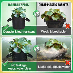 Aulock nonwoven pond pot texture highlights sturdy, water-permeable fabric.