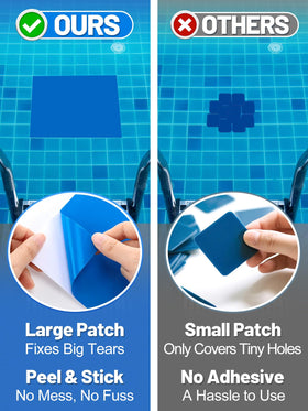 Aulock self-adhesive PVC patch showing strong bonding power.