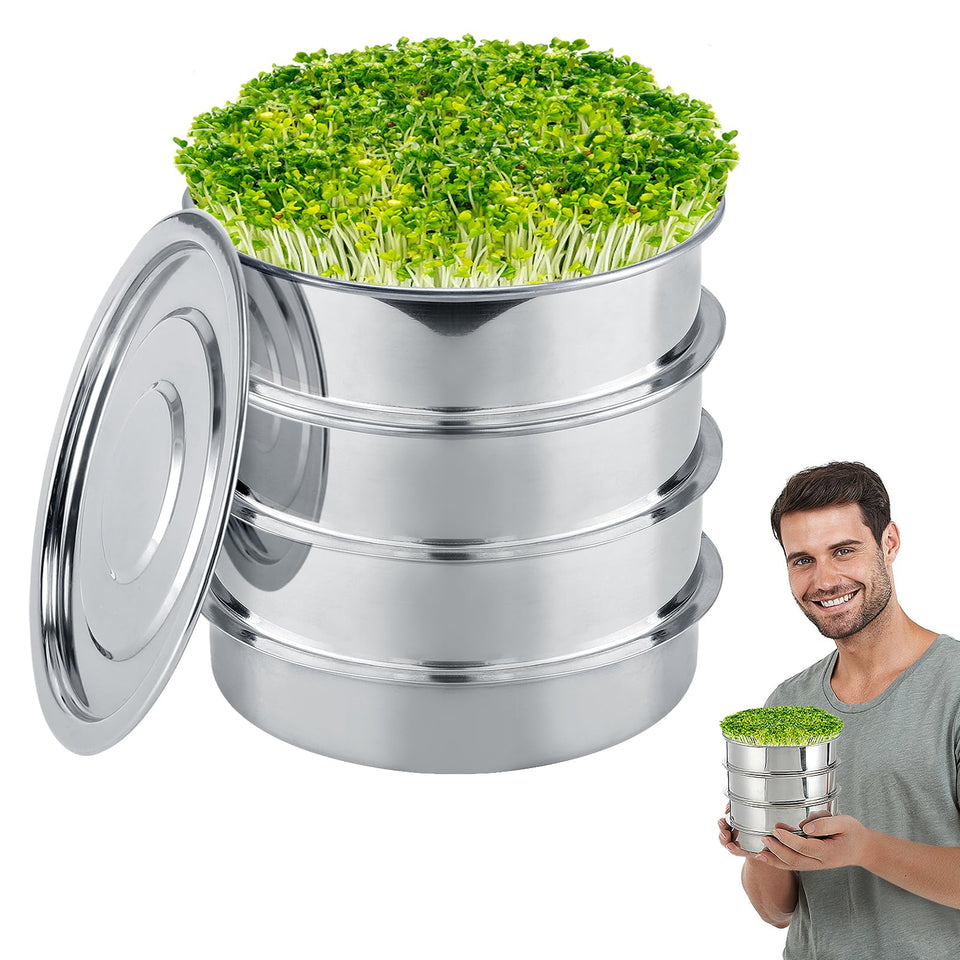Aulock stainless steel seed sprouting kit base for sturdy multi-tier growth.