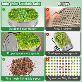 Aulock seed sprouting kit lid maintains moisture while rinsing seeds.