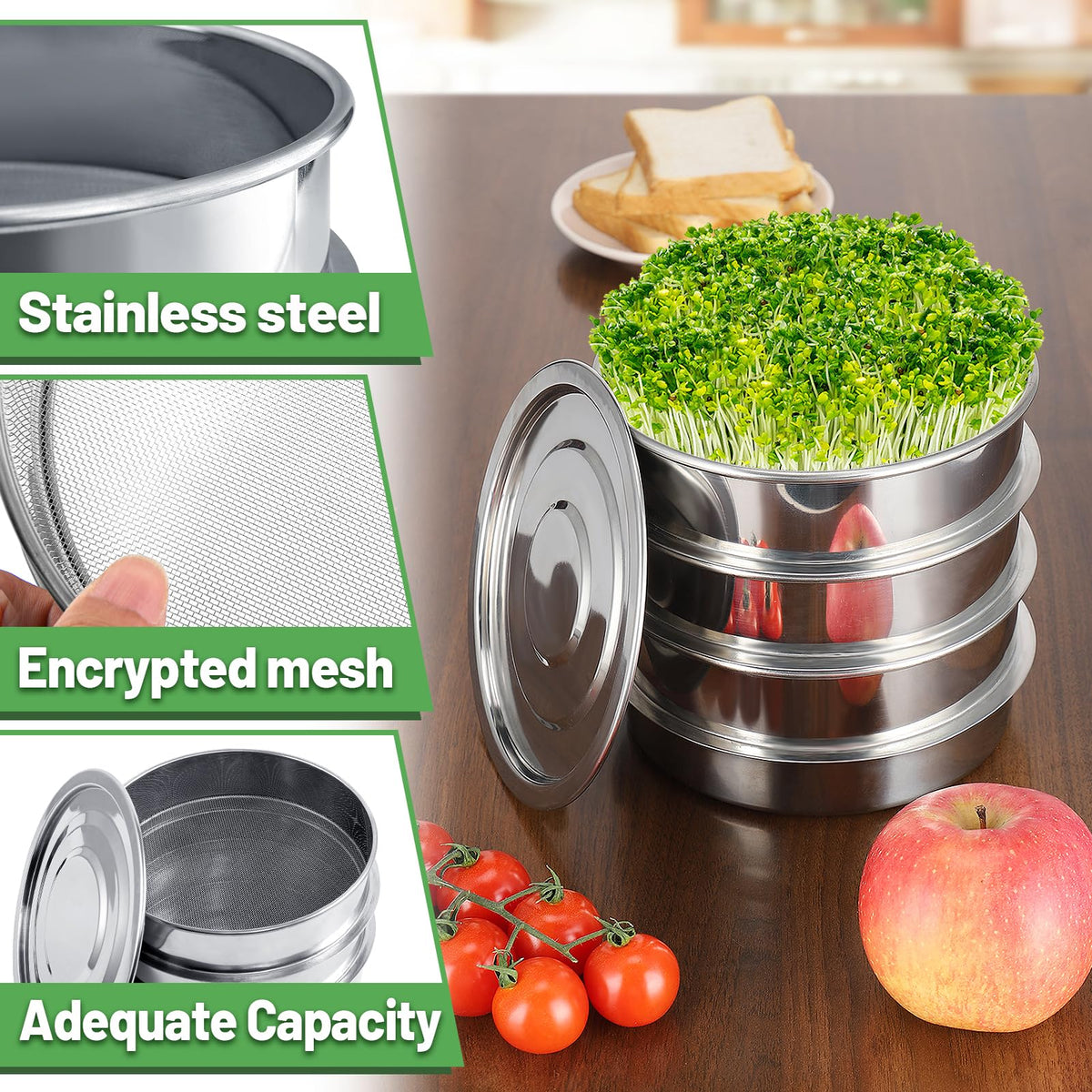 Aulock mesh tray 2 demonstrates space-saving stackable design for kitchens.