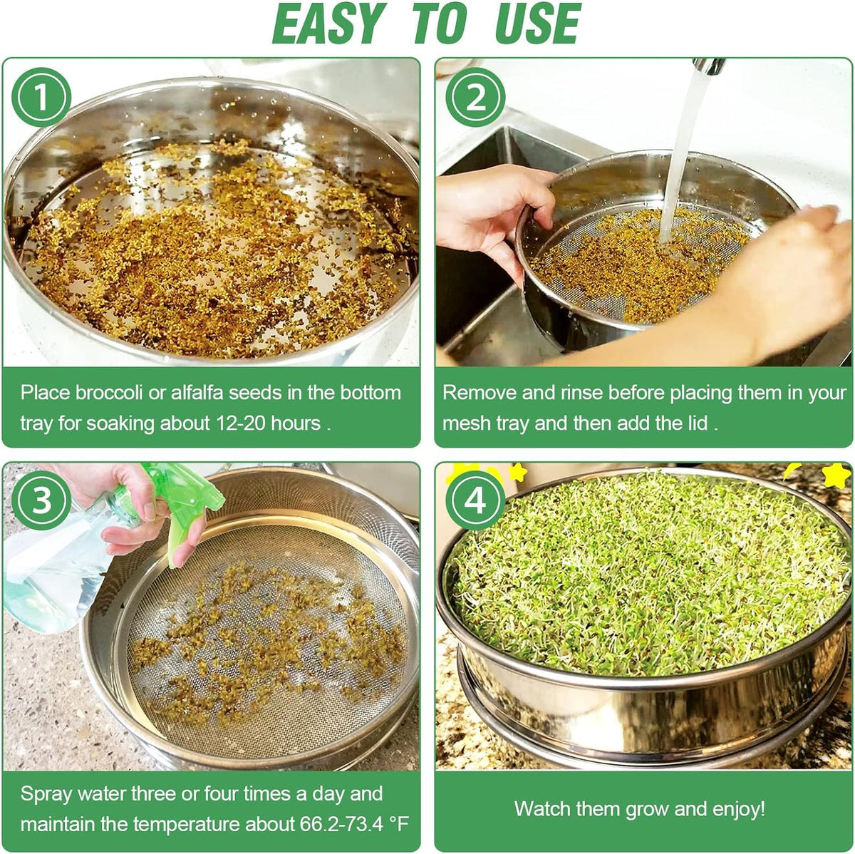 Aulock wide seed application demonstrating versatile home sprouts