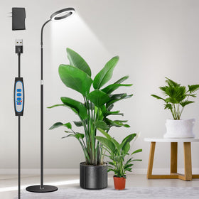 Aumtrly Grow Lights floor-standing with 68-inch reach supporting tall indoor plants