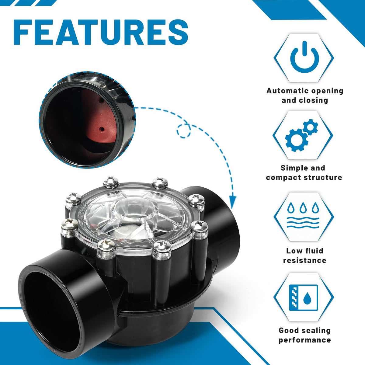 Aumzong 7305 durable materials resist corrosion in chlorinated water.