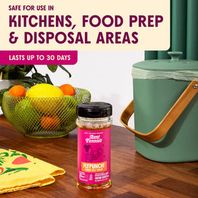 FlyPunch safely sits near food areas with plant-based ingredients