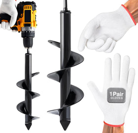 Auntr auger drill bit for planting with gloves – faster, cleaner holes.