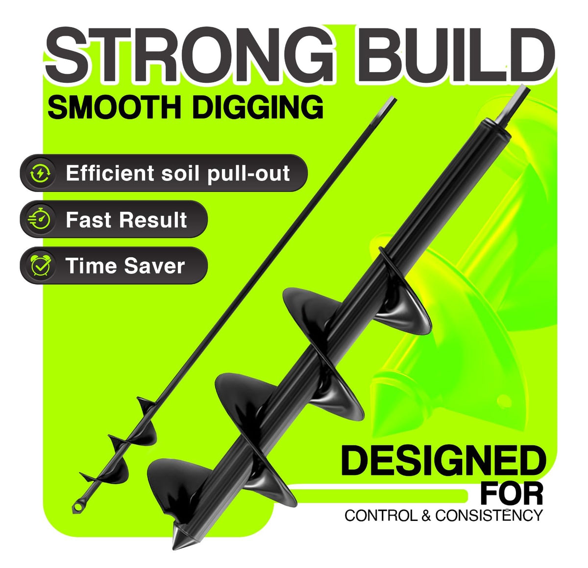 Auntr auger drilling holes for bulbs and seedlings efficiently