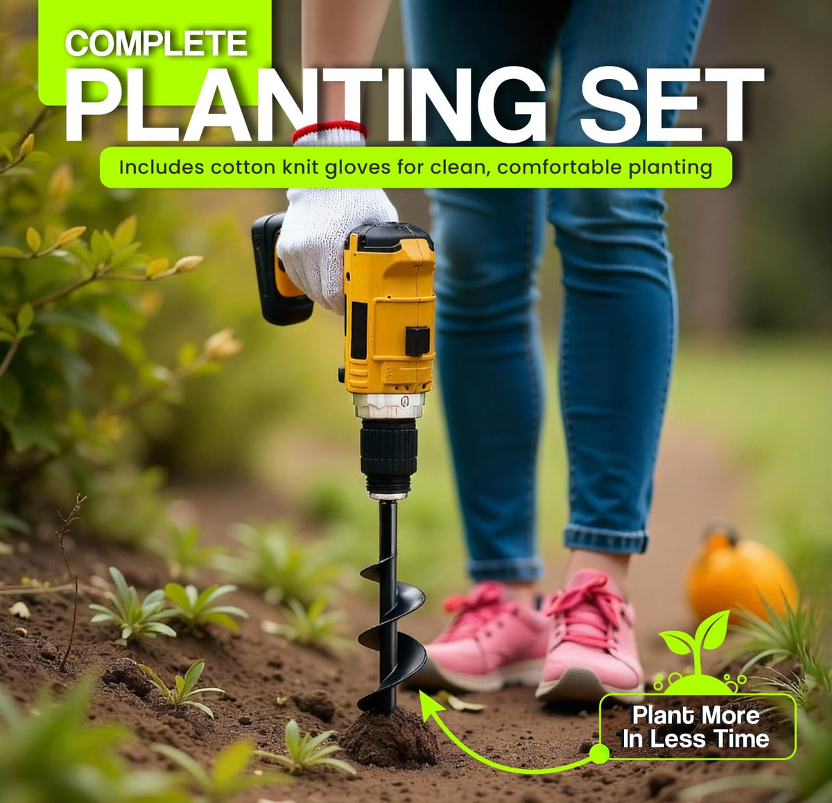 Reinforced spiral design enhances cutting efficiency in soil.