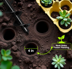 Auntr multi-use tool – speeds planting and reduces bending.