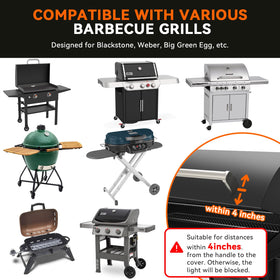 AuntyFey grill lights offer two brightness modes for day or night cooks.