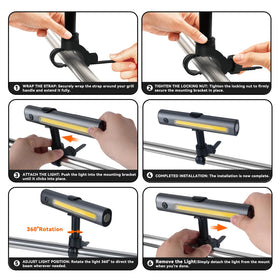 AuntyFey grill lights detach for handheld use during outdoor activities.