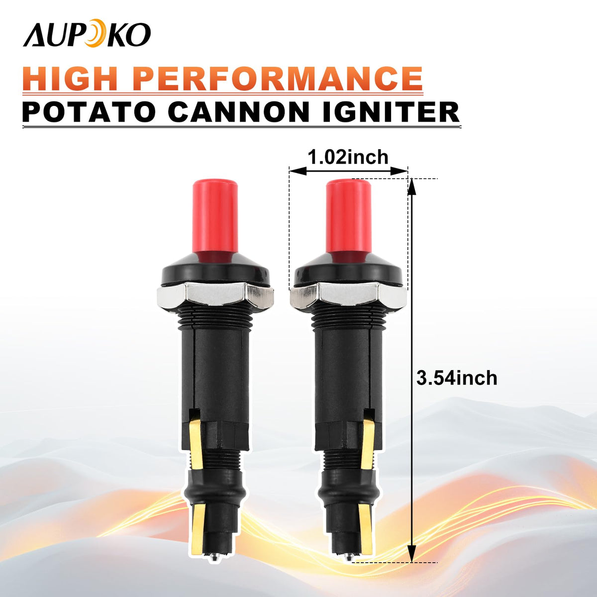 Close-up of Aupoko igniter showing a compact design for grills and cannons.