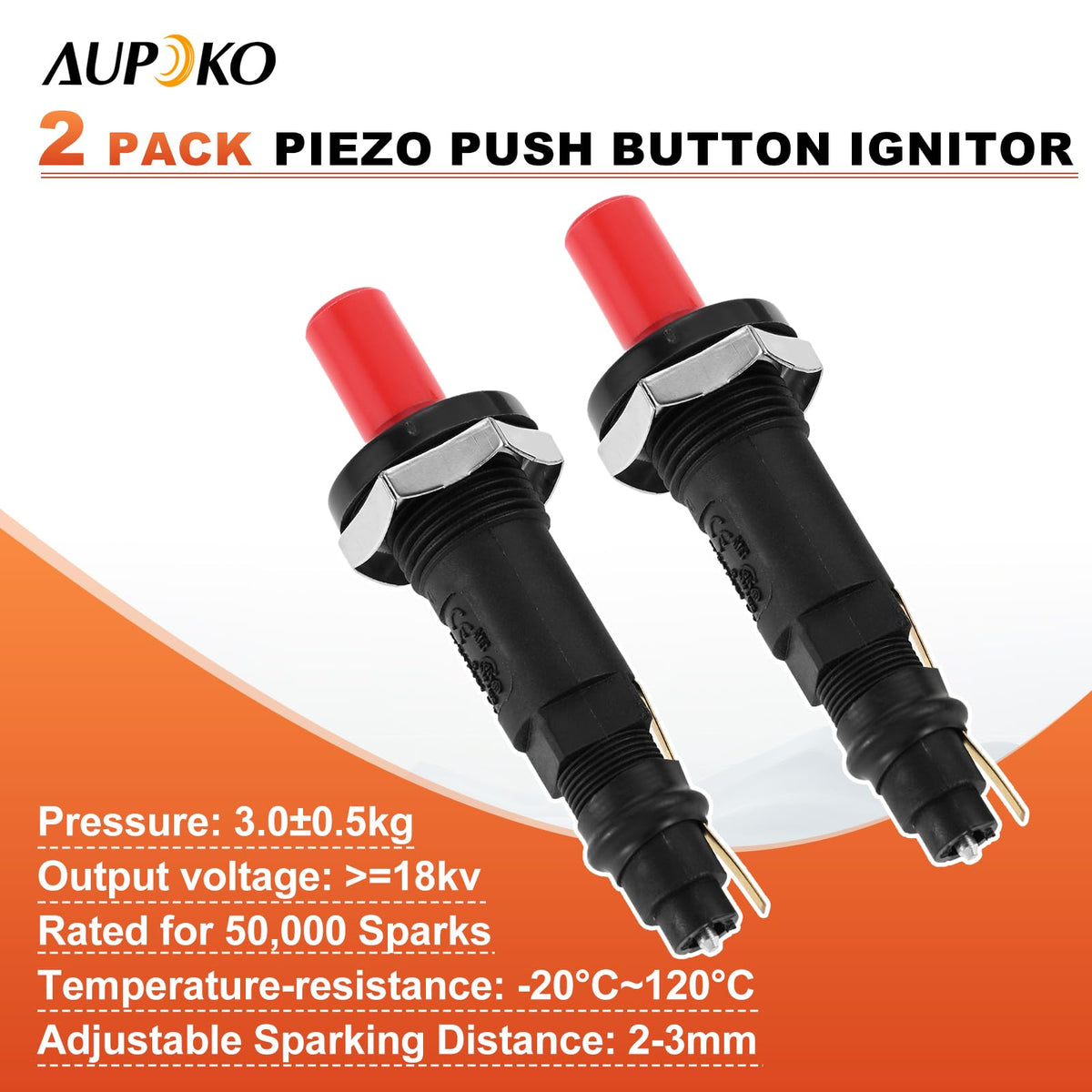 Durable sparks tested on Aupoko Piezo igniter for outdoor use.