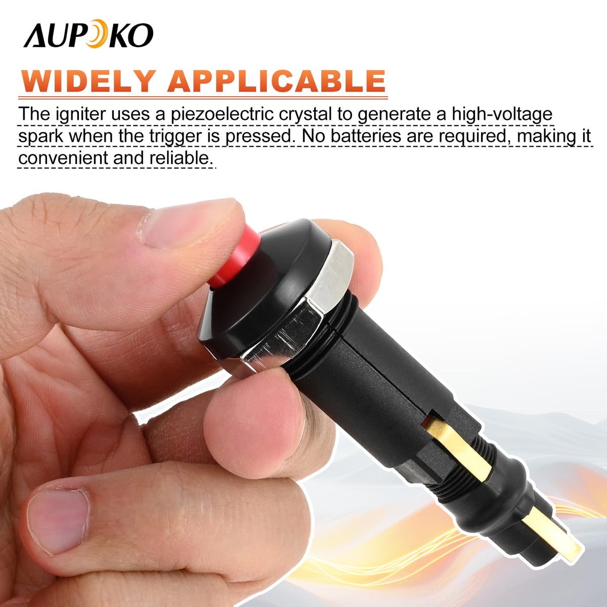 Easy installation of the Aupoko piezo igniter into a shell or tube.