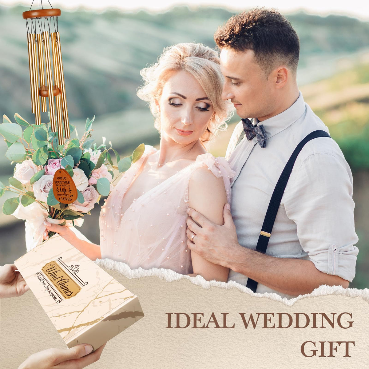 Aurahouse engagement gift wind chime enhances sentimental home décor.