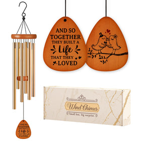 Aurahouse wedding wind chime with two birds adds outdoor charm and calm moments.