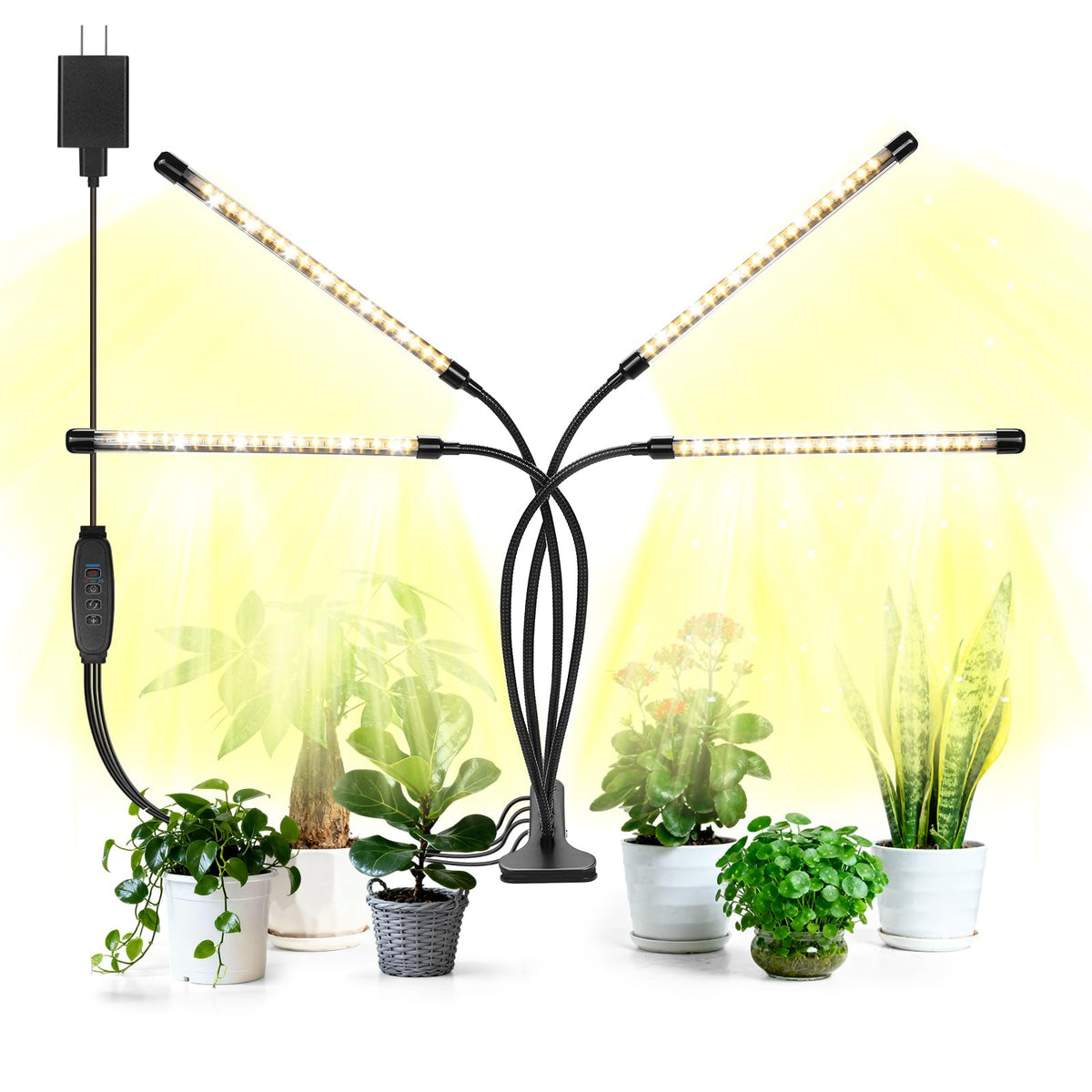 AURAZIGLI LED Grow Lights closeup showing full-spectrum diodes for indoor plant growth.
