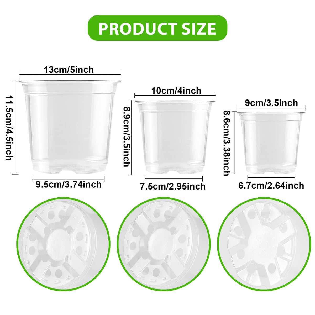 Auriikoop Clear Nursery Pots 3.5-inch compact design for small cuttings.