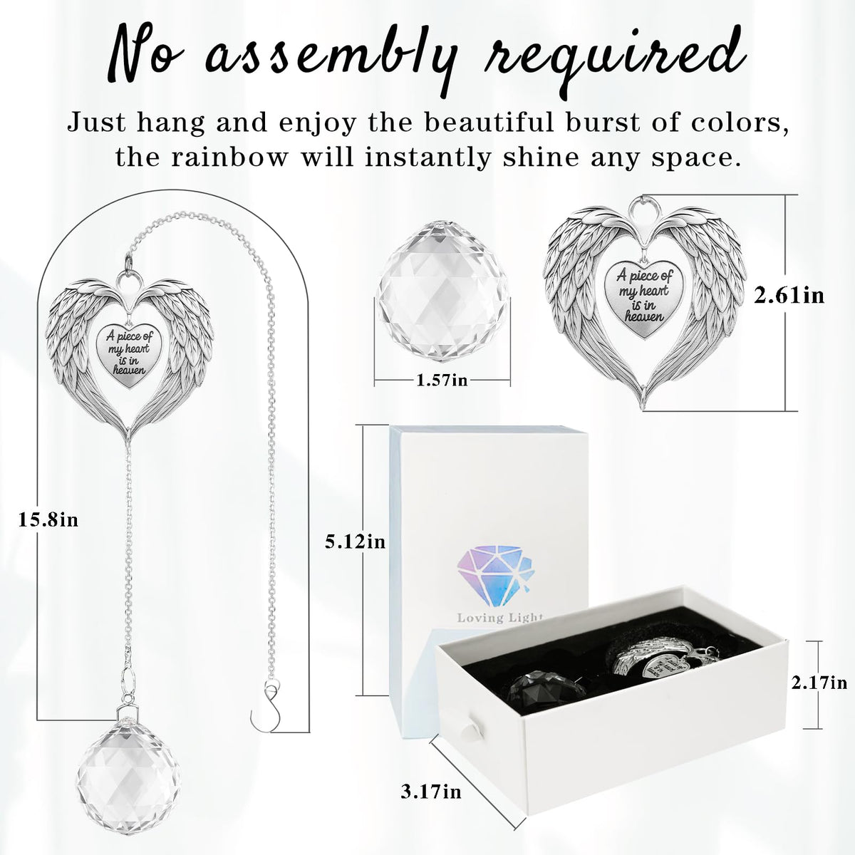 Aurlova memorial suncatcher packaging features eternity crystals for a meaningful presentation.