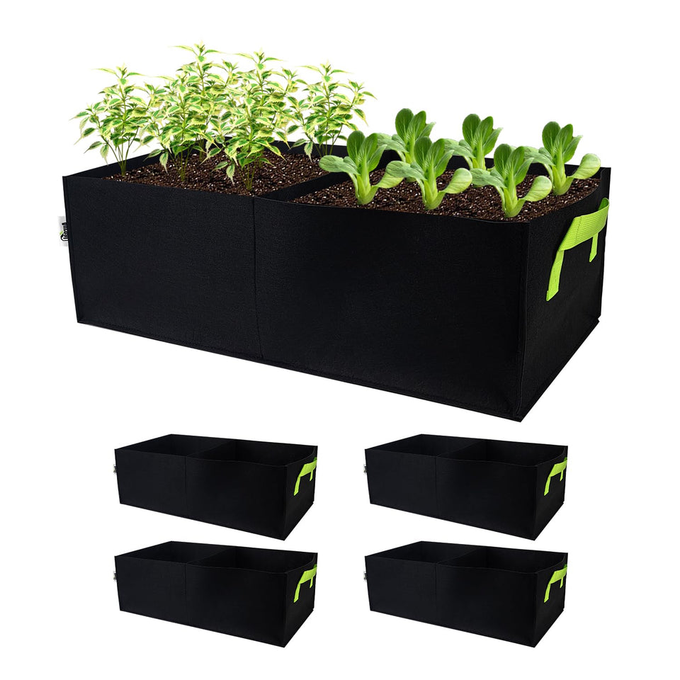 Auroal rectangle grow bag with two compartments for separate crops