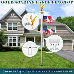 Aurolit eagle finial with pulley truck ready for flag deployment.