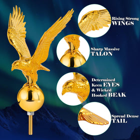 Aurolit eagle topper with half-inch thread fits common flagpoles