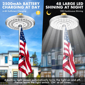 Aurolit flagpole compatibility for 15-25 ft poles with simple setup.