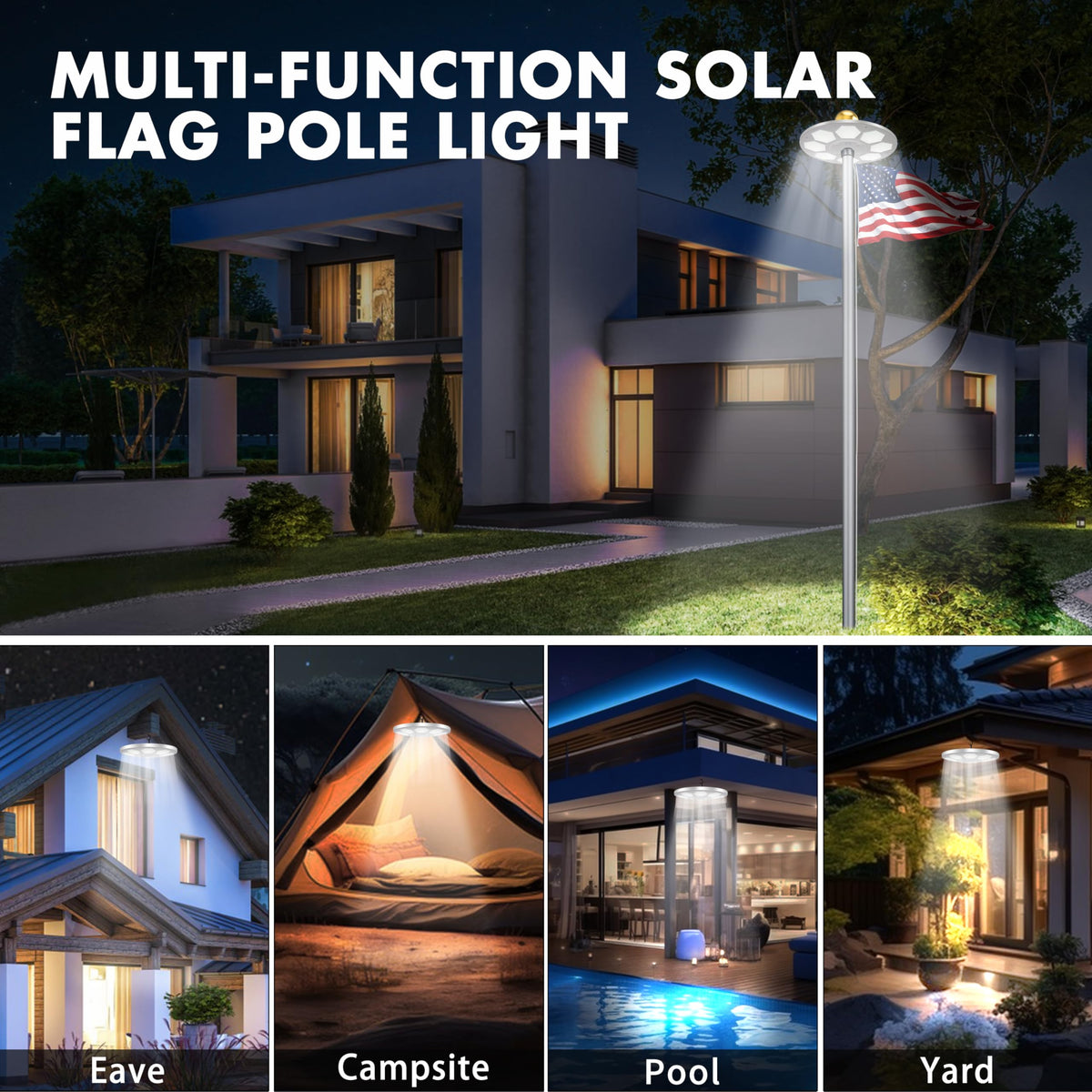 Aurolit packaging image, includes solar light, tube, clip, and hook.