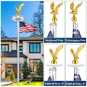 Aurolit outdoor flag pole topper ready for 30ft poles
