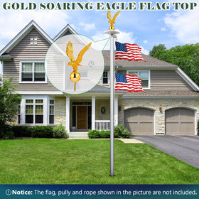 Aurolit sunlit eagle finial enhances curb appeal on a flagpole
