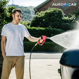 Foam cannon compatibility with the AURORA CAR gun delivers rich pre-wash foam