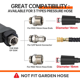 M22-15mm fitting compatibility for secure hose connections