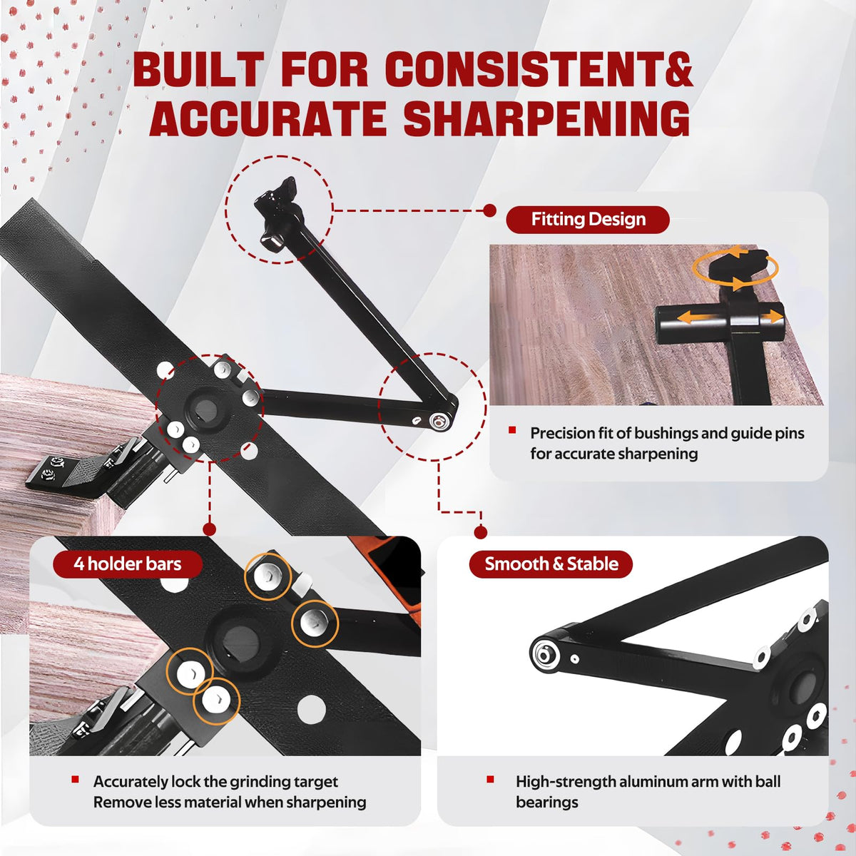 Aurorasters angle grinder adapters fit standard tools for flexible sharpening angles.