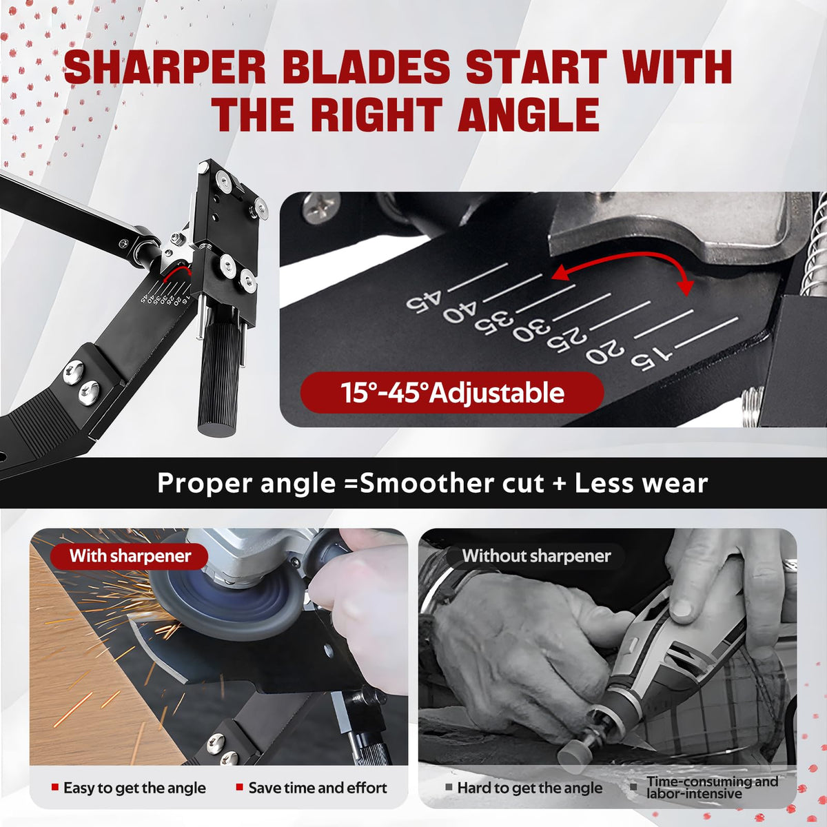 Aurorasters compatibility range supports blades 1.77 to 3.15 inches wide for many mowers.