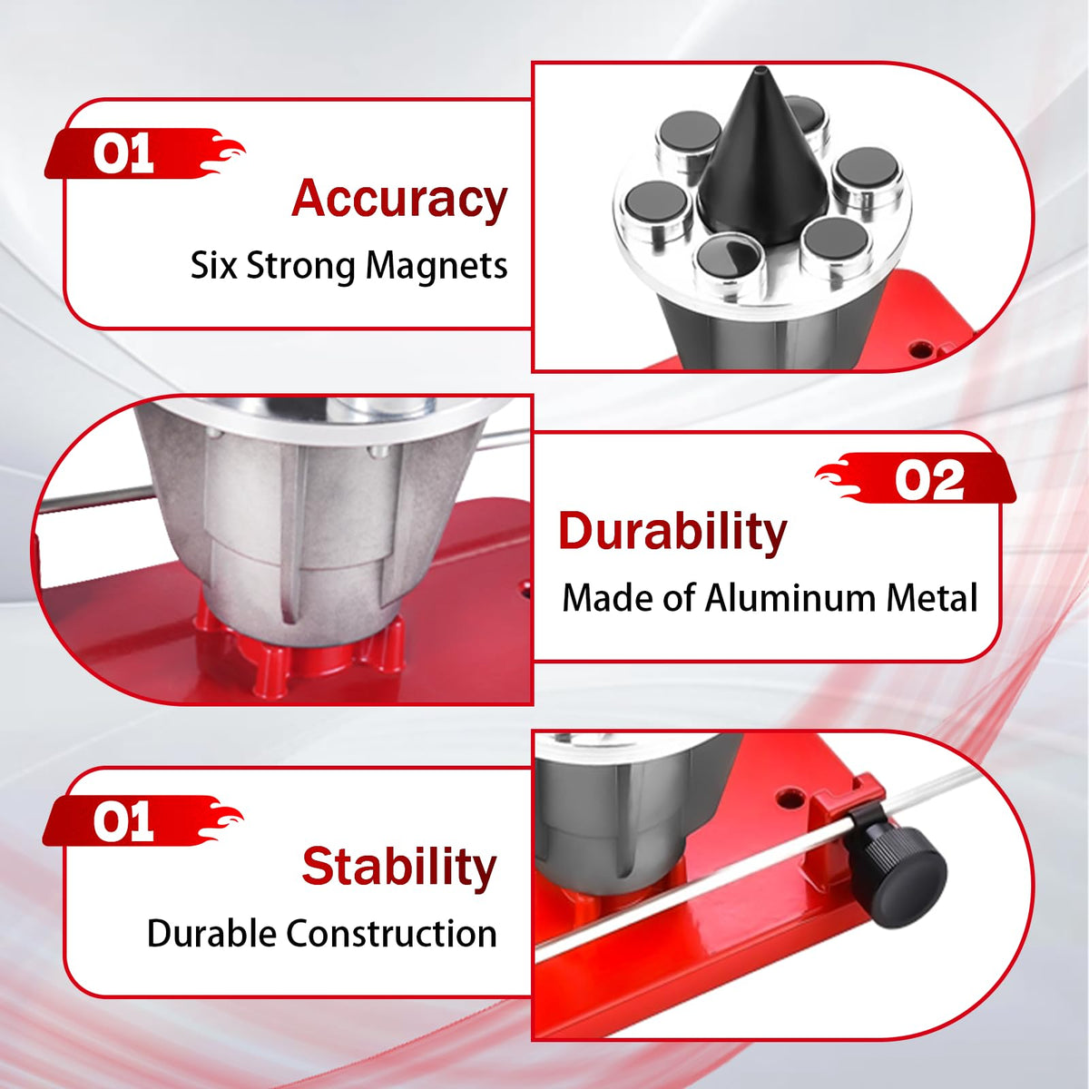 Aurorasters sharpener supports blade widths from 1.77" to 3.15" wide.