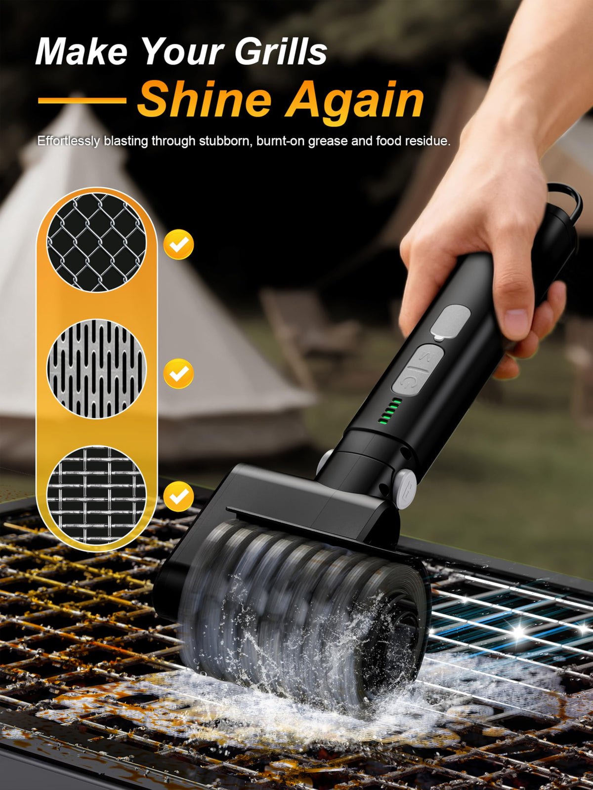 Aurviv brush head made from 304 stainless steel prevents bristle shedding.