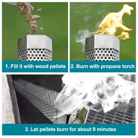 Aushucu smoker tube diffuses smoke to enhance flavors on any grill