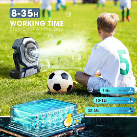 Ausic camping fan delivers quiet, strong breeze with three speed settings.