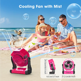 Ausic misting fan hook design for hanging anywhere