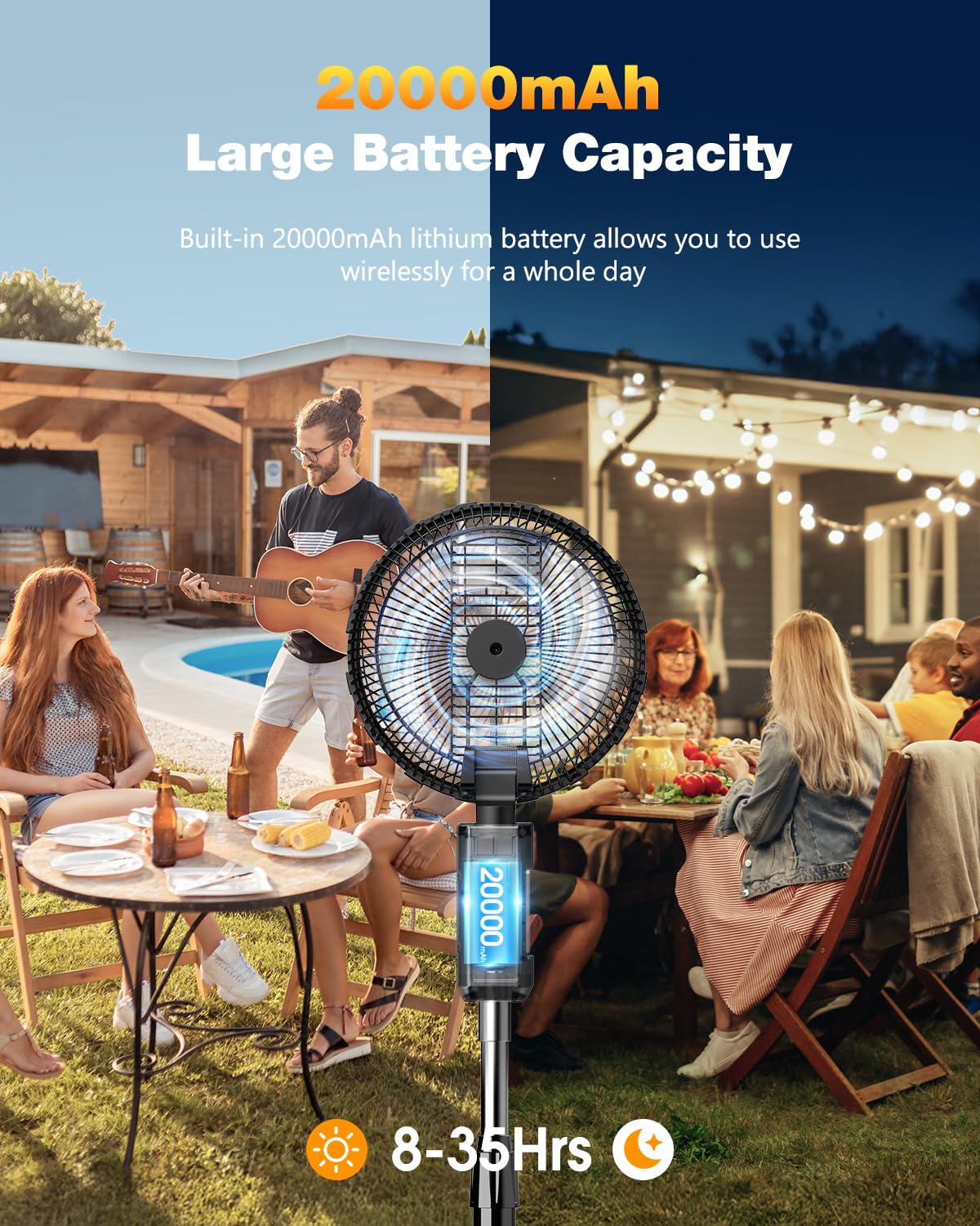 Ausic misting fan remote control enables easy breeze adjustment from chair