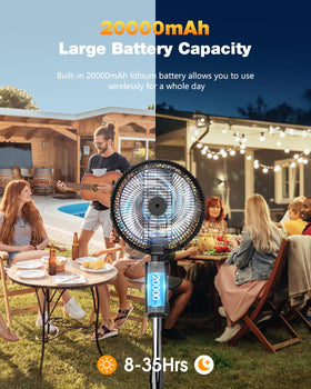 Ausic misting fan remote control enables easy breeze adjustment from chair