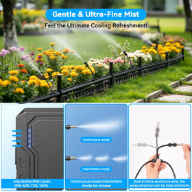 Ausic umbrella attachment ready to cool shaded seating.