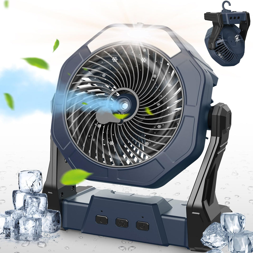 Ausic portable misting fan 8-inch cools you on the go with misting capability.