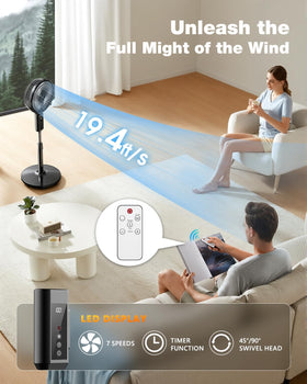 Ausic portable misting fan with battery for camping or backyard events
