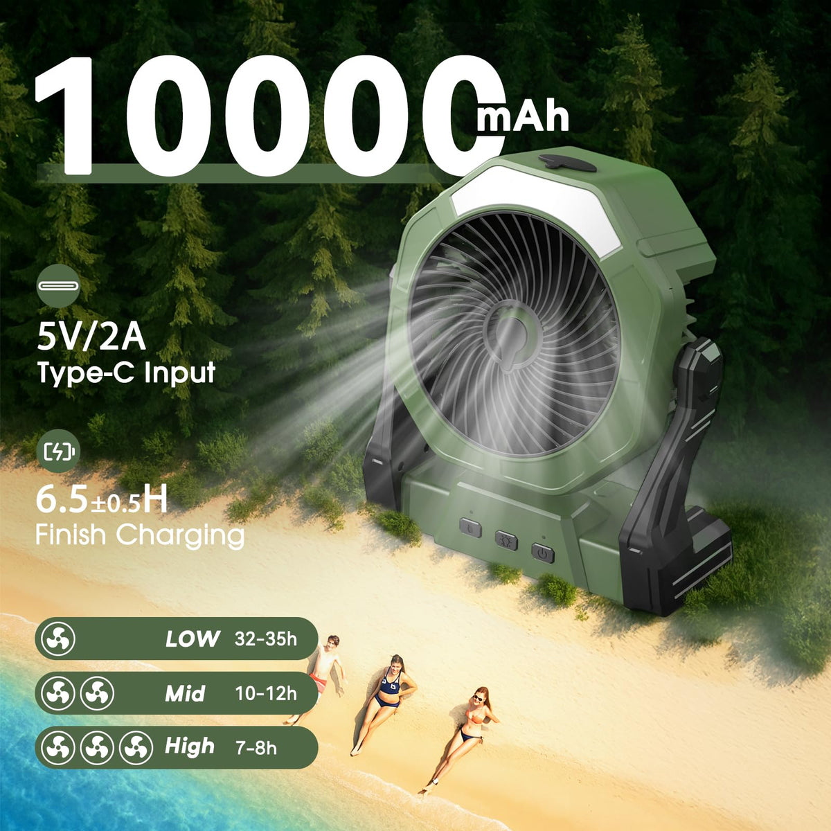 Ausic misting fan whisper-quiet operation with brushless motor